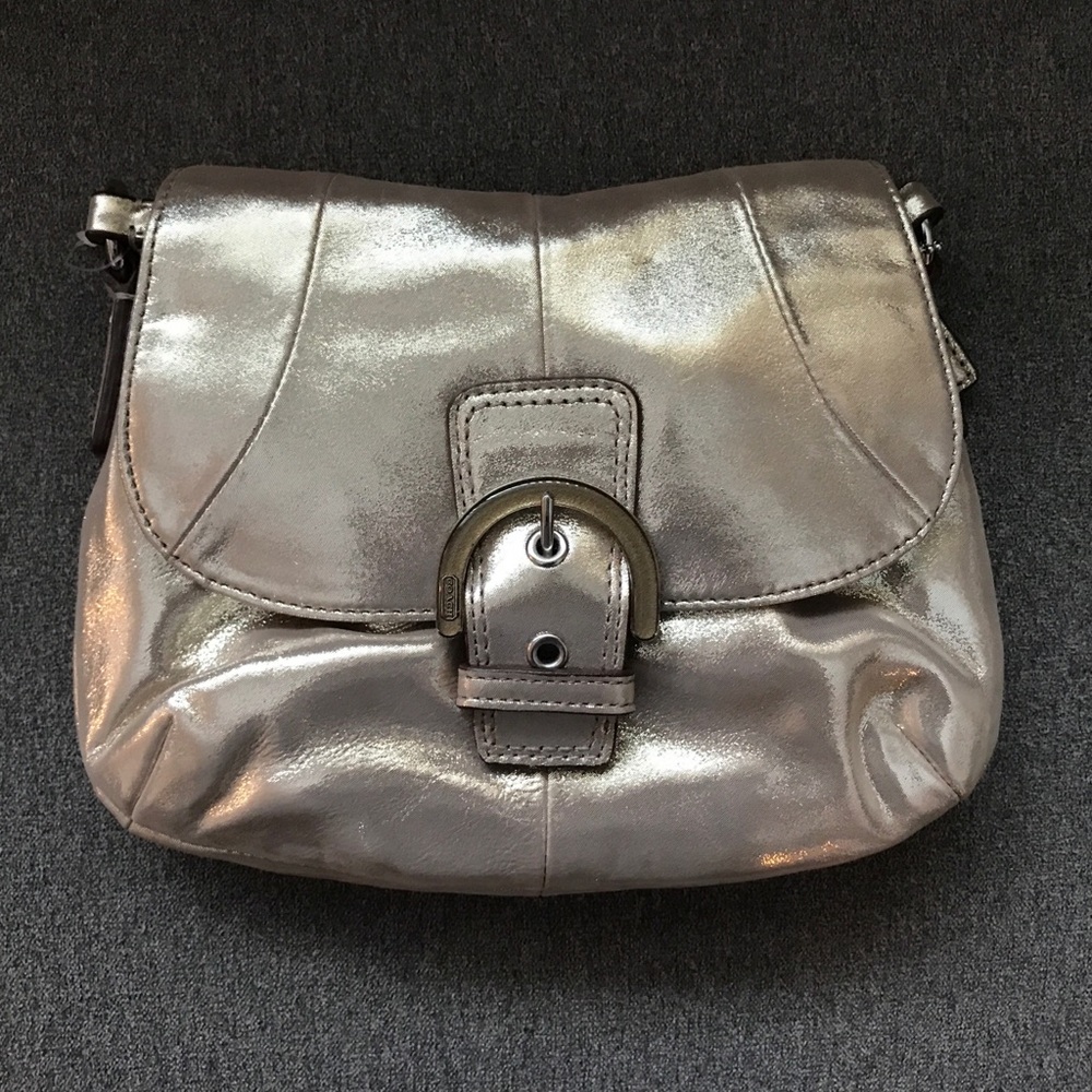 Coach leather soft shimmer gold purse/clutch! 🌟